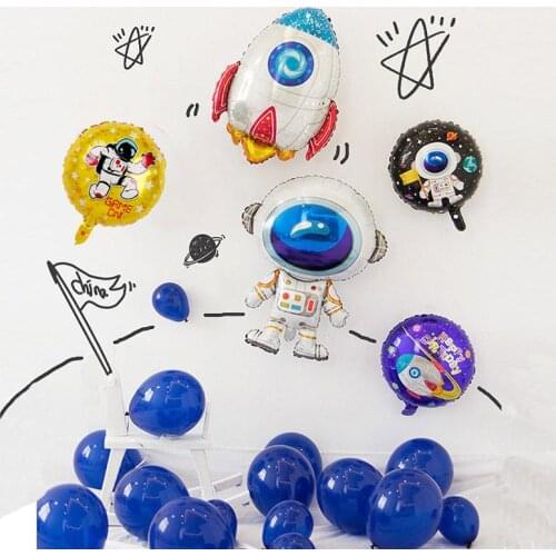 1pc Giant Rocket Astronaut foil balloons Outer Space birthday party decorations baby shower Galaxy theme party kids Toys Globos