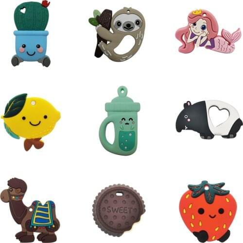 Silicone Teether Camel Cartoon Animal Sloth BPA Free Rodents Teething Necklace Food Grade Infant Chewable Toys Baby Teether