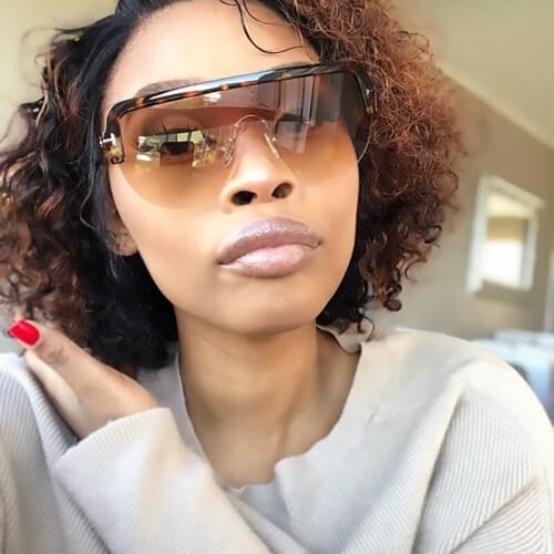 New Vintage Sunglasses Fashion Half Frame Oversize Women Men Fashion Luxury Designer Leopard Sun Glasses For Female Shades UV400