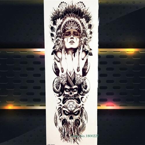 Sparta Hero Indian Totem Warrior Temporary Tattoo Full Body Art Arm Sleeve Tattoo Stickers For Women Men Knight Waterproof Tatoo