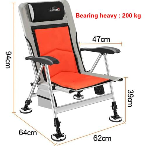 Fishing Chair Beach Chair Strong Load-Bearing Chair Outdoor Folding Fishing Chair Set Recliner Multi-Function Fishing Chair