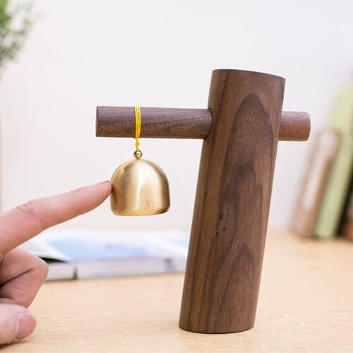 Table Music Wind Chime Solid Wood Brass Japanese Handmade Bell Small And Creative European Birthday Gift Ornaments