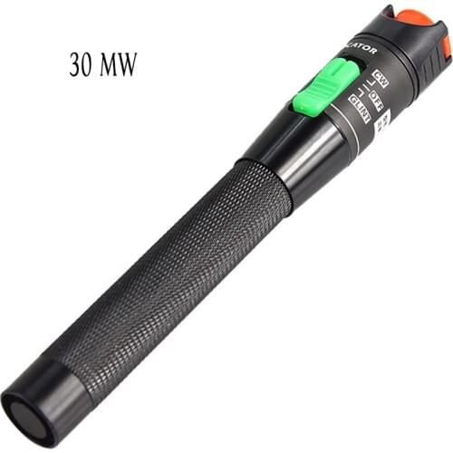 Visual Fault Locator 30mW Red Laser Light Pen Type Fiber Optic Cable Tester Meter Aluminum shell