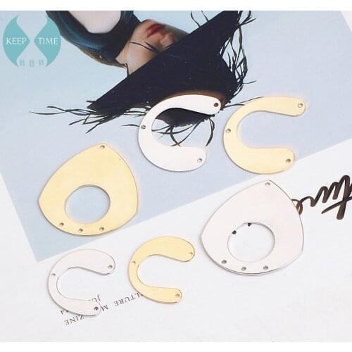 DIY handmade jewelry accessories gold plating C earbob shaped porous material drop earrings pendant Pendant