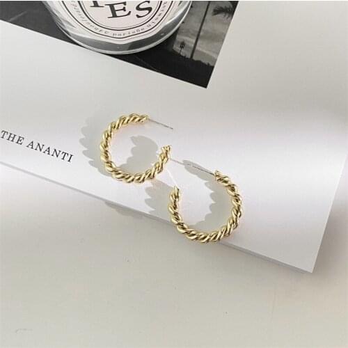 Trendy Metal Spiral Circle Hoop Earrings For Women Round Korean Earrings 2021 New Fashion Pendientes Jewelry brinco Gifts