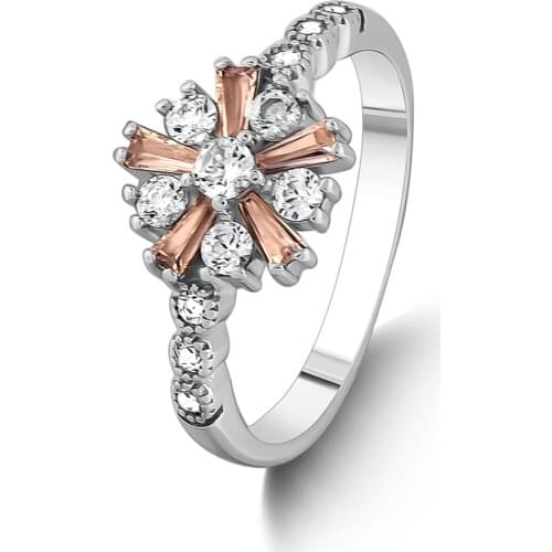 Silver Snowflake Model Women Ring Handmade Women Jewelry High Quality Fashionable Solid 925 Sterling Silver