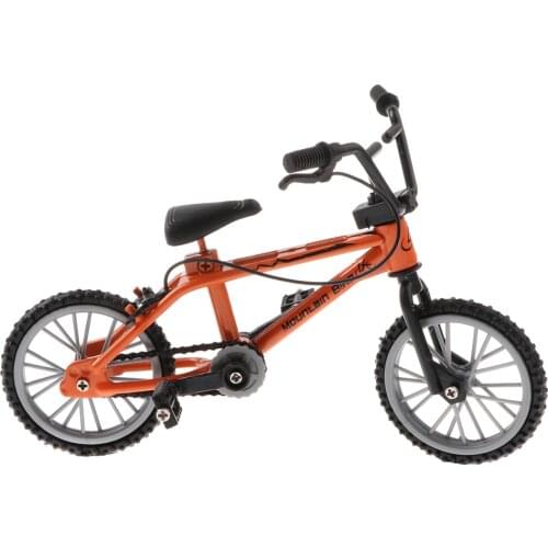 1:24 Mini Alloy Finger Bike Toy Mountain Bicycle Diecast Model Cycling Toy Novelty Game Collectibles–Orange