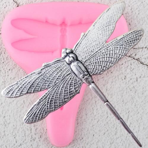 3D Dragonfly Silicone Molds Jewelry Resin Clay Mold Cupcake Topper Fondant Cake Decorating Tools Candy Chocolate Gumpaste Moulds