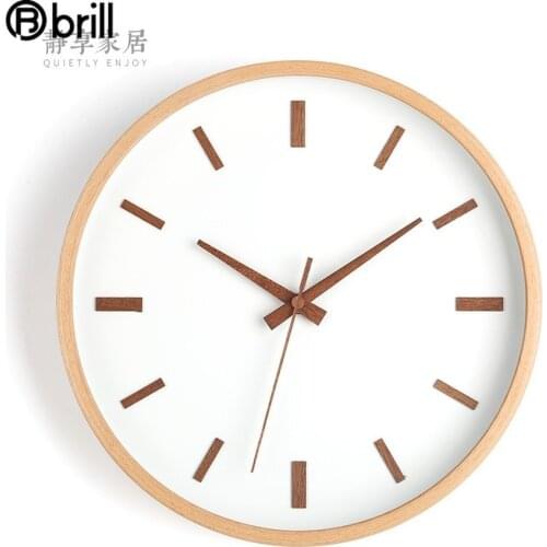 Nordic Large Wall Clock Wood Silent Morden 3d Clocks Office Decoration Living Room Unique Gift Simple Wooden Design Home Decor