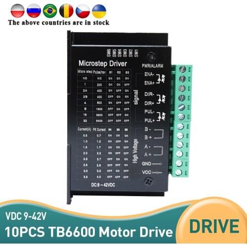 10pcs Stepper Motor Driver TB6600 Nema 23 Nema 34 42/57/86 Nema17 4A DC9-40V 1 axis Stepping Motor CNC Engraving Machine