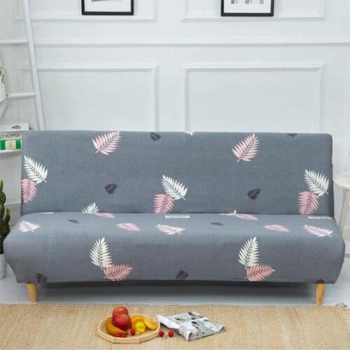 Stretch Printed Armless Sofa Bed Cover Elastic Folding Modern Seat Slipcovers Universal Couch Bench Protectors For Living Room