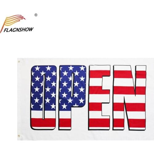 Flagnshow Business Open Flags and Banners 3x5 FT Polyester Outdoor Flag Free Shipping