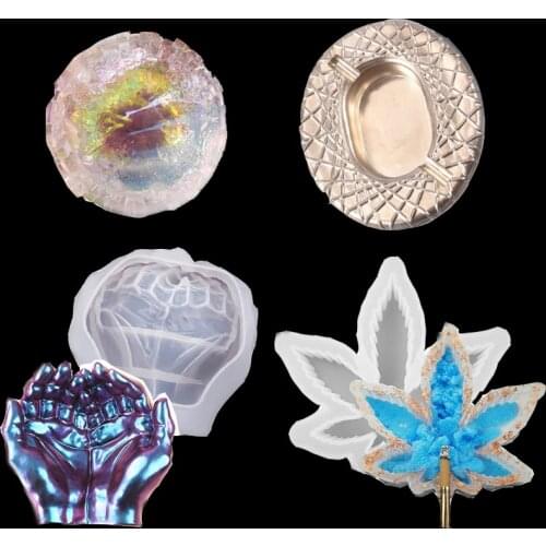 Ashtray Silicone Mold Epoxy Resin Maple Leaf Ashtray Casting Mold Jewelry Storage Hand Pattern Easy to fall off DIY Ashtray Mold