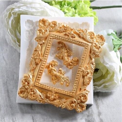 KUXSE Frame Shape Silicone Cake Mold DIY Border Fondant Cake Decorating Tools Sugarcraft Chocolate Gumpaste Mold Baking Tools