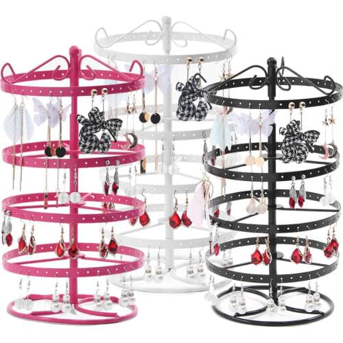 Metal Rotating Ear Stud Jewelry Display Bracelet Earrings Display Stand Cases Holder Racks Fixtures 3 colors 15.8cm(D)*31cm(H)