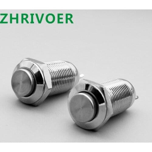 1pcs10m 2-pin panel hole metal button switch locking power button IP67 high head self-locking / reset welding 1no