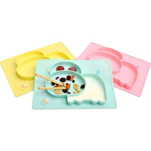 Baby Silicone Feeding Dishes Set Waterproof Non-Slip Feedings Kids Food Grade Silicone Bowl Sucker Tableware Baby Products Plate