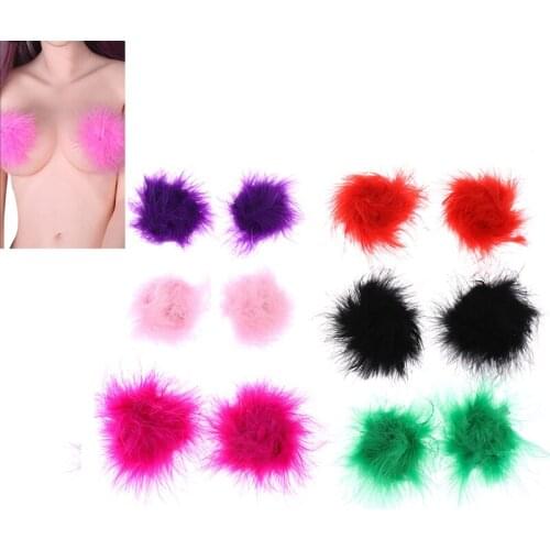 1Pairs Sexy Feather Women Lingerie Breast Bra Nipple Cover Pasties Stickers Petals 7 Colors Intimates Accessories