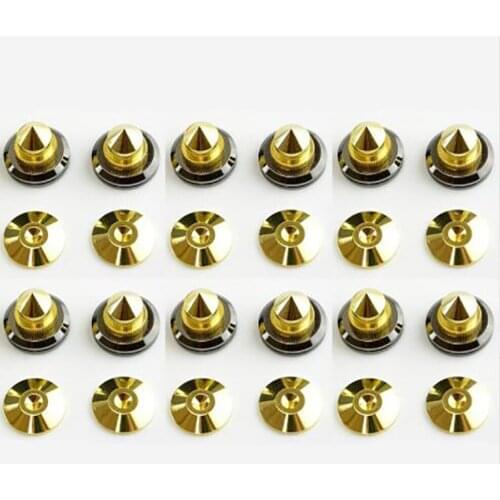 NEW 12SET Gold Speaker Spikes Subwoofer Spikes Isolation CD Amplifier Turntable Pad Stand Feet nail shock absorber feet