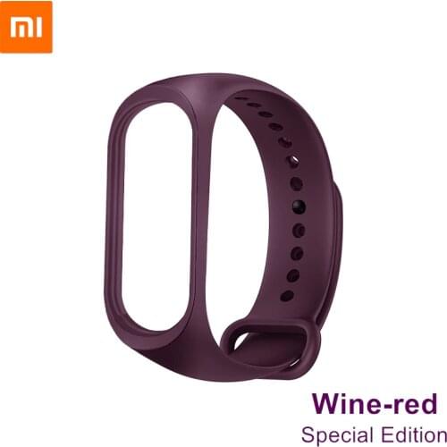 Original Xiaomi Mi Band 4 Strap Wine-red Special Pink Limited Edition TPU Soft Bracelet for Xiaomi Mi Smart Band 4
