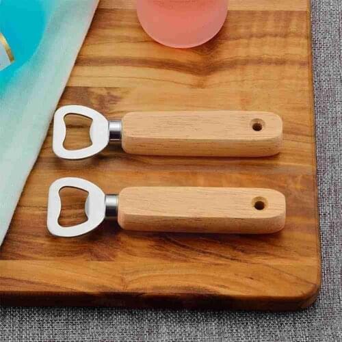 Wine Opener Bartender Bottle Opener Rubber Wood Handheld Home Bottle Bottle Glass Beer Opener Kitchen Soda Wine Bar Cap Ope X8A1