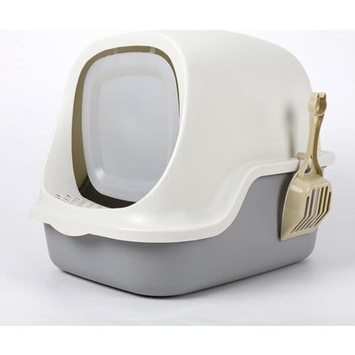 Closed Sandbox Cat litter Box Pet Toilet Anti Splash With Scoop Plastic Kitten Pet Toilet Bedpan Cat Accessories Supplies