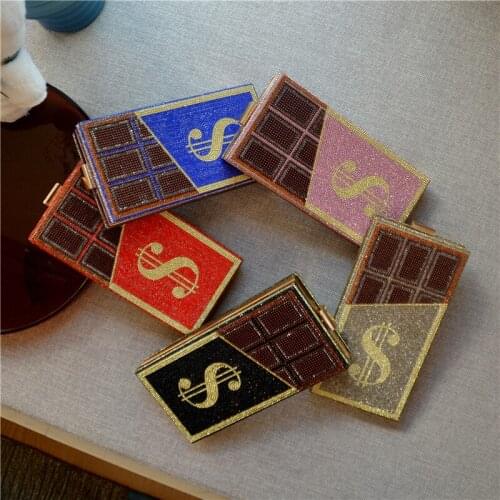 Luxury Womens Wedding Clutch Bag Diamond Rhinestone Party Purse and Handbag Cylindrical Small Chain Shoulder Bag ZD1990