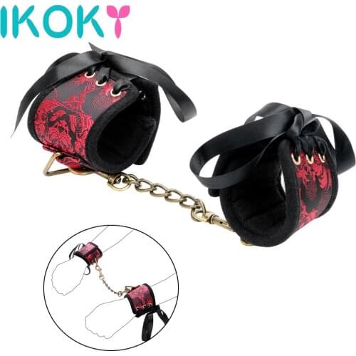 IKOKY Sexual Handcuffs Chastity Adult Games SM Bundling Sex Toys For Woman Flirt Lovers Bundling Games