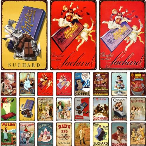 Chocolate Cookies Coffee Metal Sign Vintage Tin Sign Plaque Metal Vintage Wall Decor Kitchen Coffee Bar Cafe Retro Metal Decor