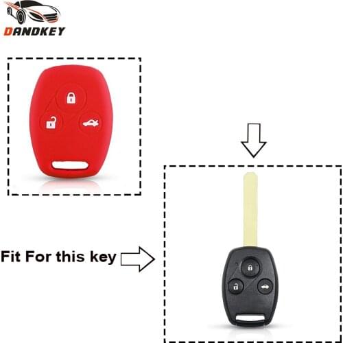 Dandkey Silicone Car Key Cover Case For Honda Accord CR-V CRV Civic Pilot Fit Freed StepWGN Remote 3 Buttons Car Key Car-stying
