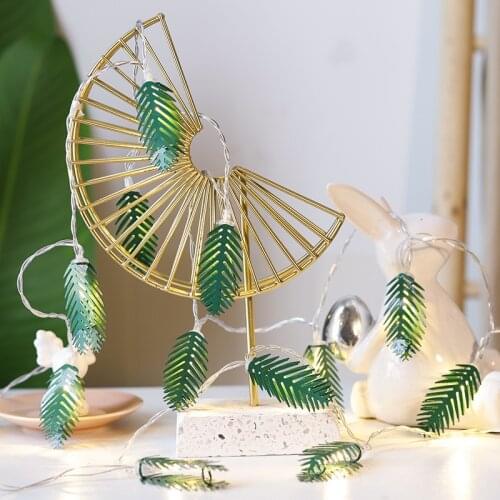 3M/1.5M Wrought Iron Leaf LED Fairy String Lights ins Style Battery Operation Christmas Wedding Garden Party Home Decoration