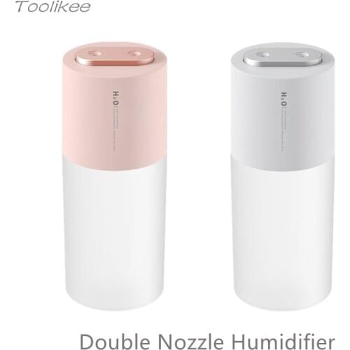 Toolikee 400mL Air Diffuser Double Nozzle Cool Mist Spray With USB Night Light and Built-In Large Capacity Battery Humidifier A