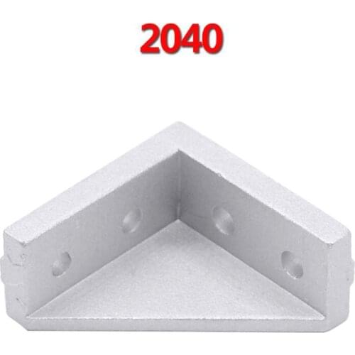 5pcs/lot 2040 Corner Fitting Angle Aluminum 20 x 40 L Connector Bracket Fastener Match Use 2040 Industrial Aluminum Profile
