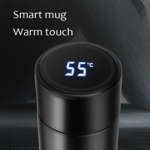 Smart mug male and female stainless steel portable cup temperature display cup new fashion gift cup