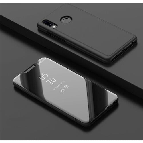 Smart Flip Stand Mirror Case For Huawei Y9 2019 Case Clear View PU Leather Cover For Huawei Y9 2019 Case Cover for Huawei Y92019