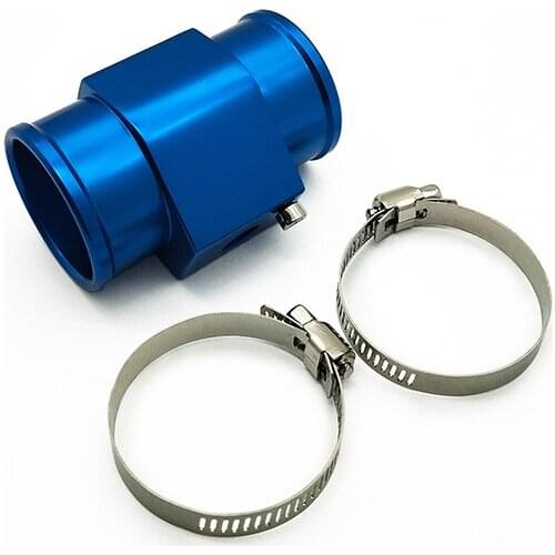 Universal Blue Water Temperature Temp 1 Set 26mm-40mm Sensor Gauge Joint Pipe Radiator Hose Adapter with 2 Clamps