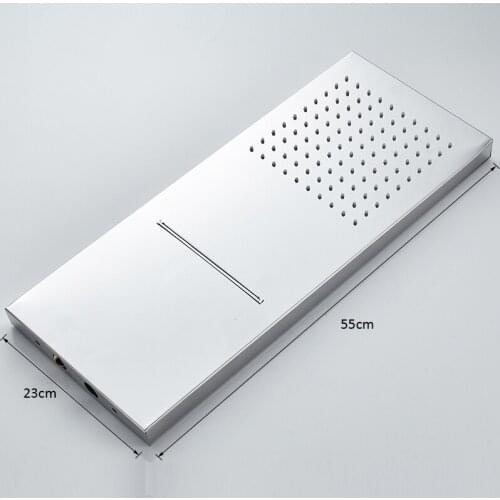 Vidric Chrome LCD Digital Shower Faucet Set Waterfall Rain Shower Head With Handheld Shower 3-Way Digital Display Mixer Tap Bath