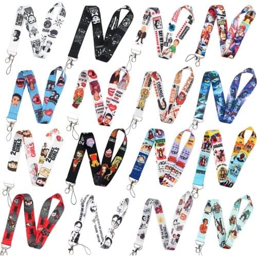 ZF1901 1pcs Film And TV Show Friends Vampire Twin Peaks The Office Lanyards Id Badge Holder Keychain Lanyard Key Holder