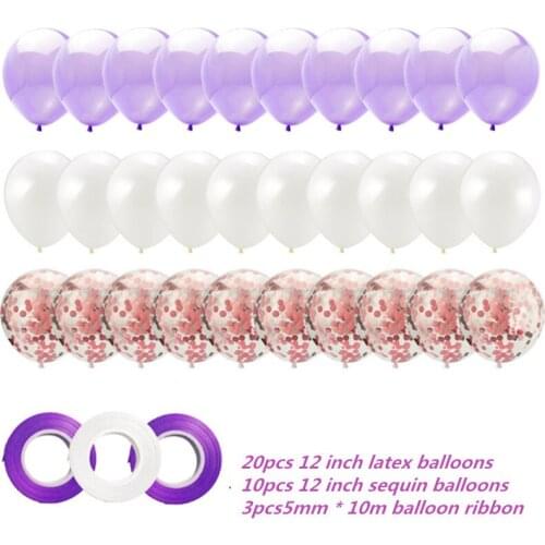 30pcs 12 Inch Rose GoldBalloon Confetti Set Helium Baby Shower Birthday Party Decoration Wedding Anniversary