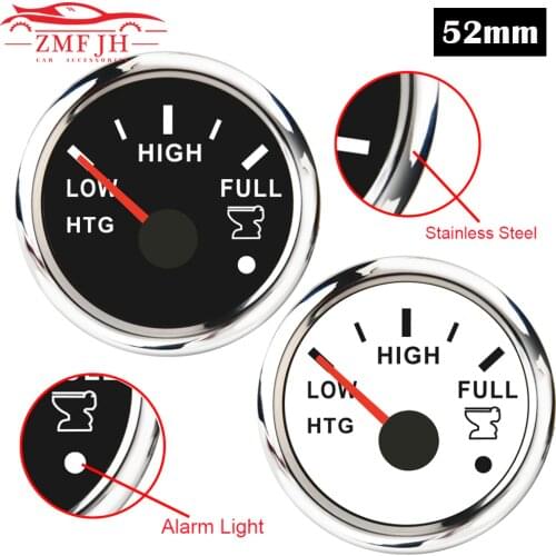 52mm New Boat Car Sewage Level Gauge 0-190ohm 240-33ohm Marine Holding Tank Sewage Level Gauge with Alarm HTG Sewage Gauge