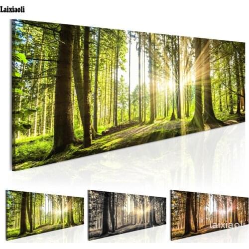 Natural Sunshine diamond mosaic 5d icon diamond embroidery forest tree cross stitch decoration diamond painting full square art