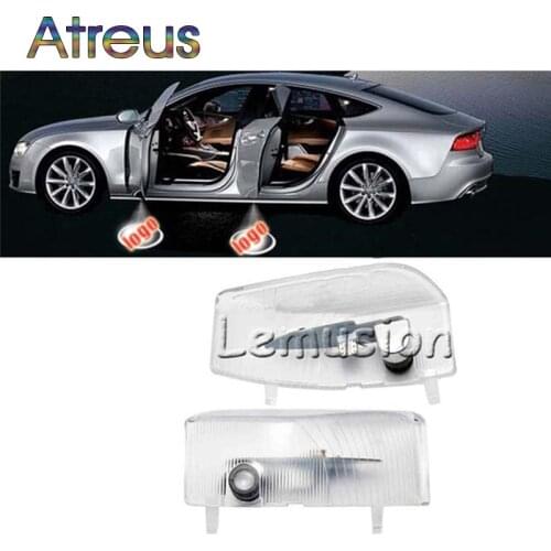 Atreus 2X Car Door Welcome Lights 12V For Mazda 6 2009-2013 car lamp Accessories White Projector logo LED Courtesy Lamp Bulb kit
