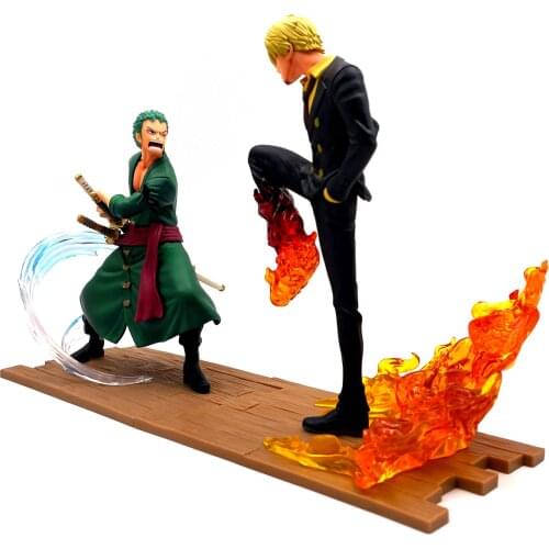 Bandai ONE PIECE LFS Deck Log Roronoa Zoro Vinsmoke Sanji Figure Toy Assembly Model Moving Doll Decorations Childrens Gifts