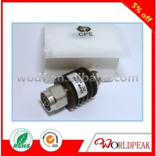 Free shipping 2pcs coaxial fixed attenuators N male to female 10w 3Ghz 20dB