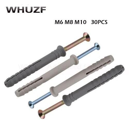 Free shipping M6/8/10*L Plastic expansion screw percussion expansion bolt M6 M8 M10 plastic expansion nail Ground nail fixation