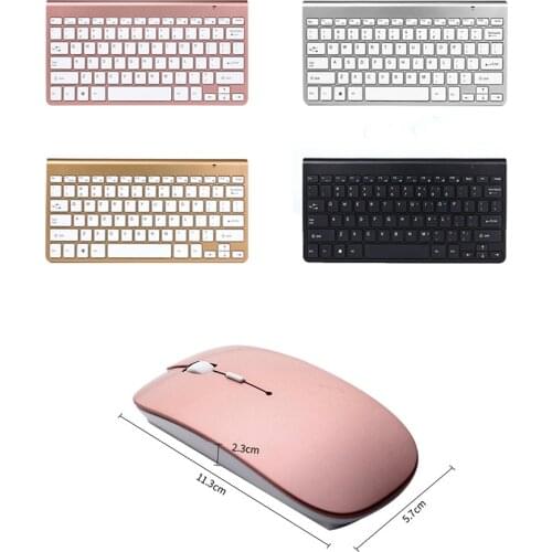 Wireless Keyboard and Mouse for Laptops Slim Compact External Usb Mini Bluetooth Tablet 2.4Ghz 78 Keys Rechageable PcGaming Pink