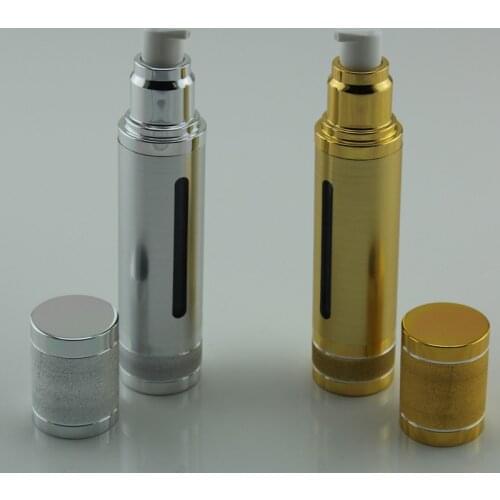 Glitter Shimmer Gold Silver Empty Airless Bottles 30ml 50ml Portable Vacuum Pump Travel Bottle for Makeup Essence Cream 100pcs