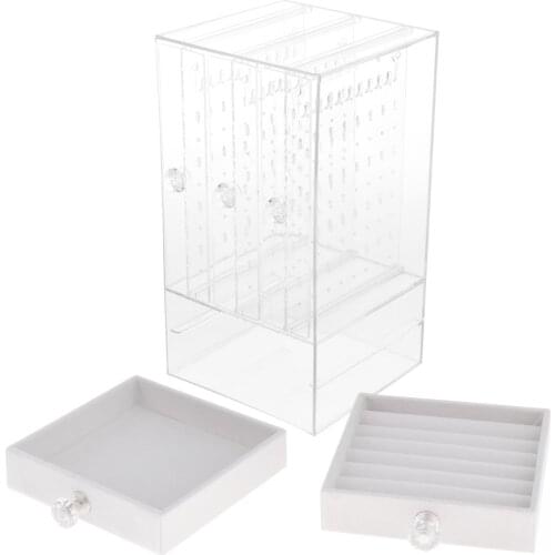 Large Jewelry Dust-proof Earrings Stand Holder Organizer Drawer Rack Tool