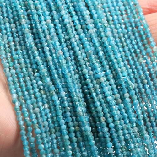 Natural Stone Beads Section Apatite Round Punch Loose Beads For Jewelry Making DIY Necklace Bracelet Earrings Accessory