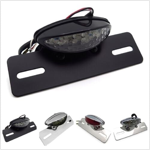 Cateye Tail Light License Plate Mount Alloy LARGE Cafe Racer Bobber Motorcycle parts for suzuki kawasaki yamaha honda